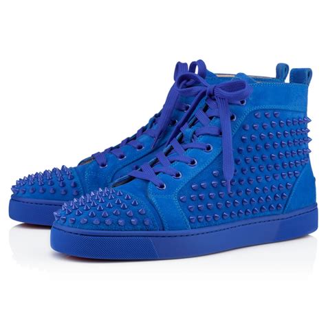 blue louboutin sneakers spikes.